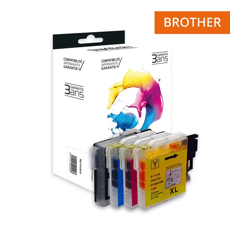 Brother 980/1100 Cartouche Pack 4 Couleurs compatible équivalent à LC980, LC1100 · Switch