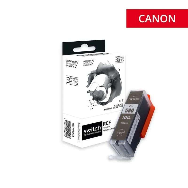 Canon 580XXL Cartouche Noir compatible équivalent à PGI580PGBKXXL, 1970C001 · Switch