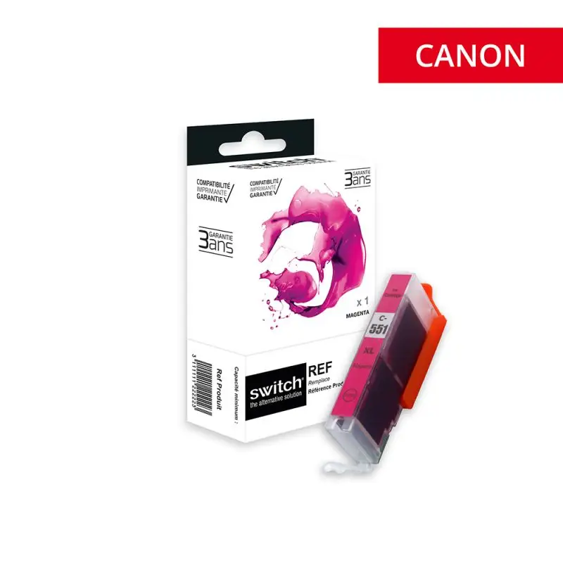 Canon 551XL Cartouche Magenta compatible équivalent à CLI551MXL, 6445B001 · Switch