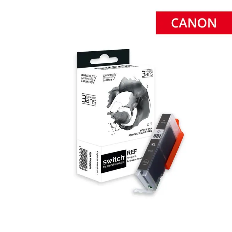 Canon 551XL Cartouche Noir compatible équivalent à CLI551BKXL, 6443B001 · Switch