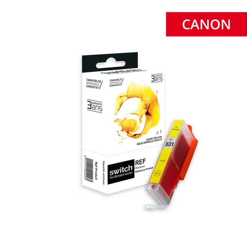 Canon 531 Cartouche Jaune compatible équivalent à CLI-531Y, 6121C001 · Switch