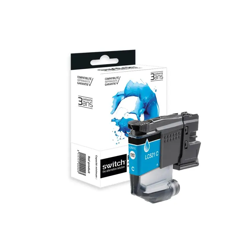 Brother 521 Cartouche Cyan compatible équivalent à LC521C · Switch