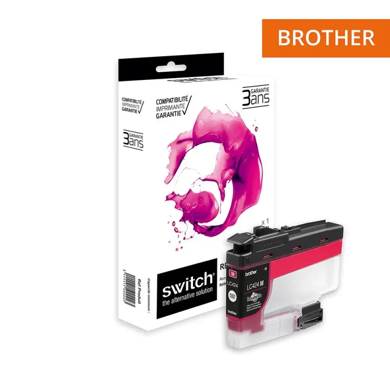 Brother 424 Cartouche Magenta compatible équivalent à LC424M · Switch