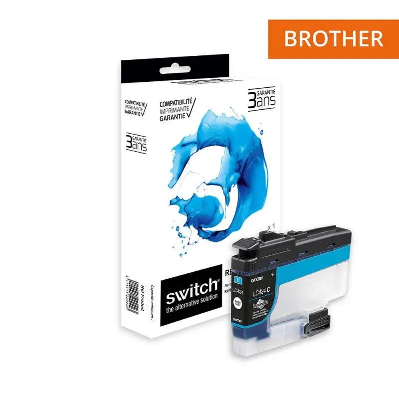 Brother 424 Cartouche Cyan compatible équivalent à LC424C · Switch
