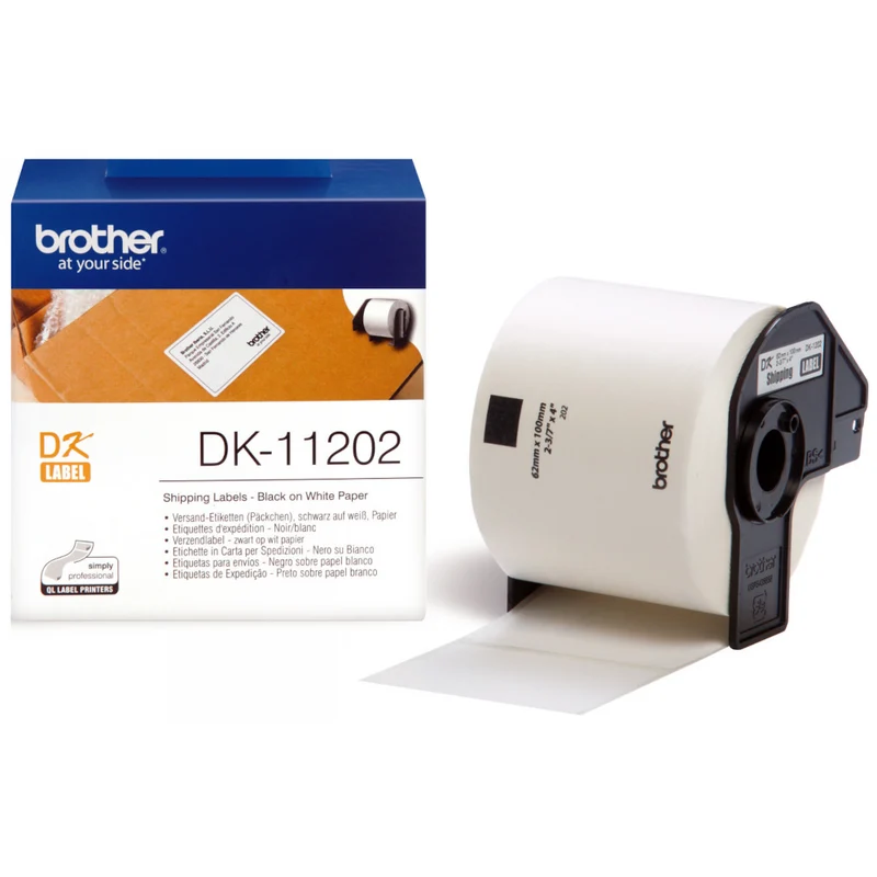 Ruban d'étiquettes pré-découpées 62x100mm Brother pour imprimante d'étiquettes - DK-11202