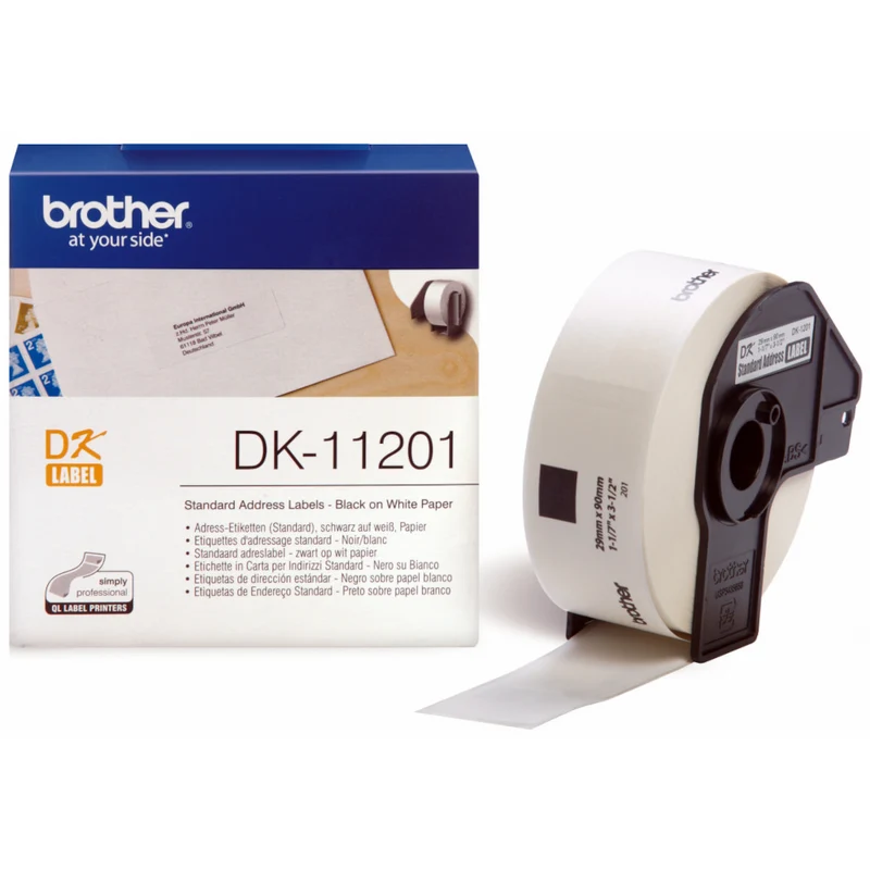 Ruban d'étiquettes pré-découpées 29x90mm Brother pour imprimante d'étiquettes - DK-11201