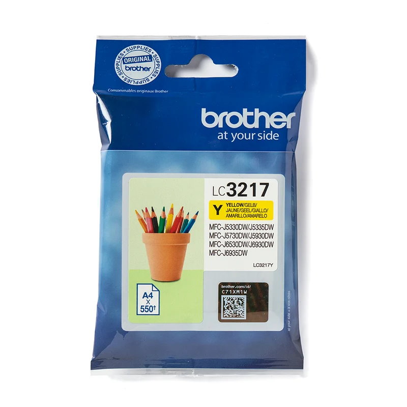 Cartouche d'encre d'origine Brother jaune à haut rendement - LC-3219XLY