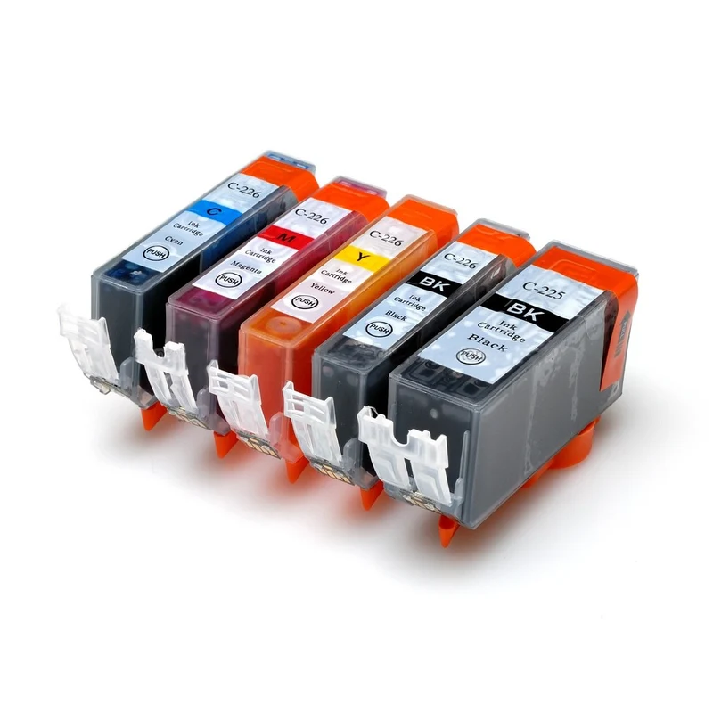 Canon PGI-225 & CLI-226 New Compatible Inkjet Cartridges - Combo Pack of 5 - (Large BK,Small BK,C,M,Y)