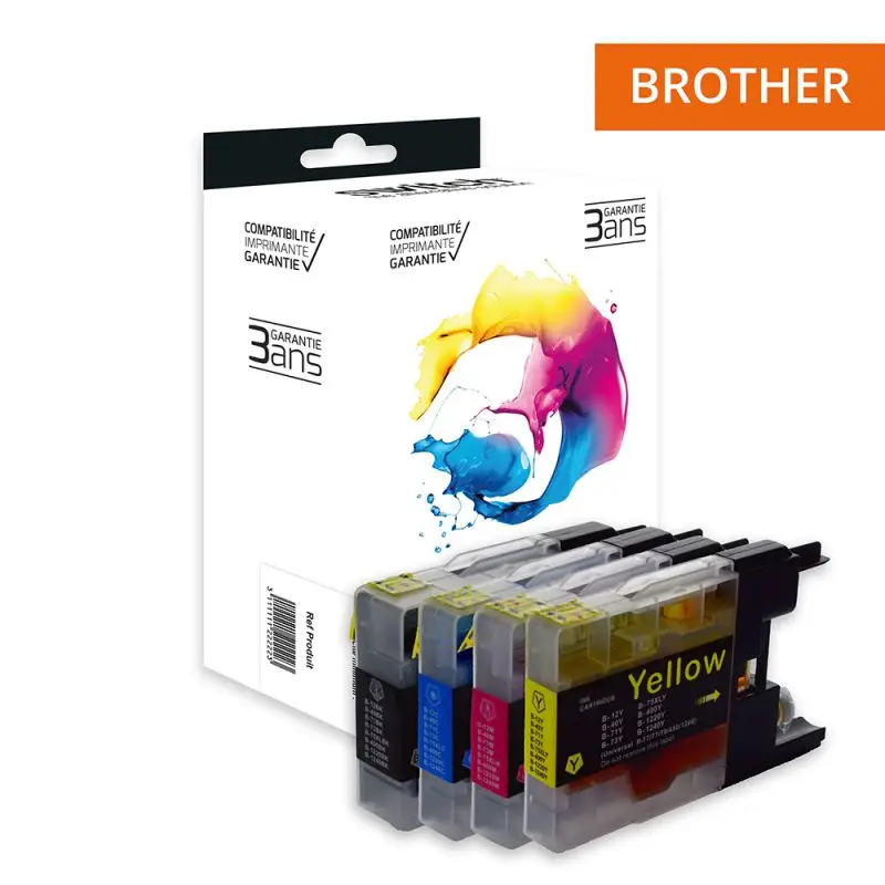 Brother 1240XL Cartouche Pack 4 Couleurs compatible équivalent à LC1220, 1240, 125 · Switch