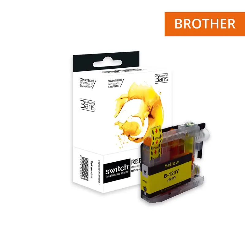 Brother 123 Cartouche Jaune compatible équivalent à LC121, 123Y · Switch