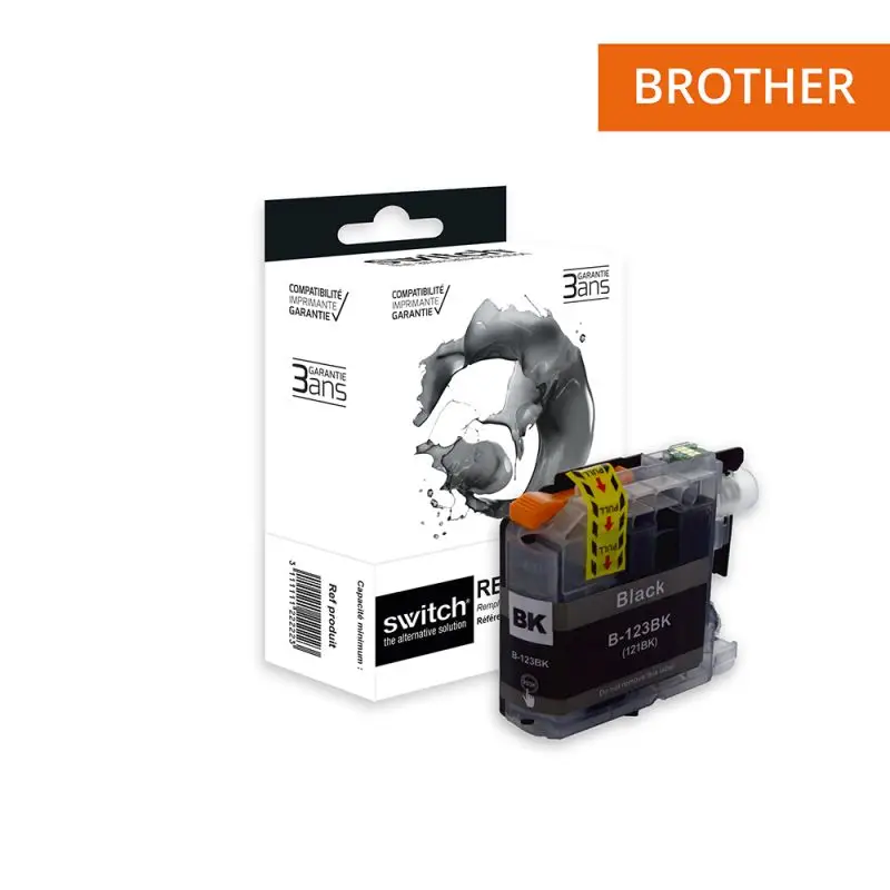 Brother 123 Cartouche Noir compatible équivalent à LC121, 123B · Switch