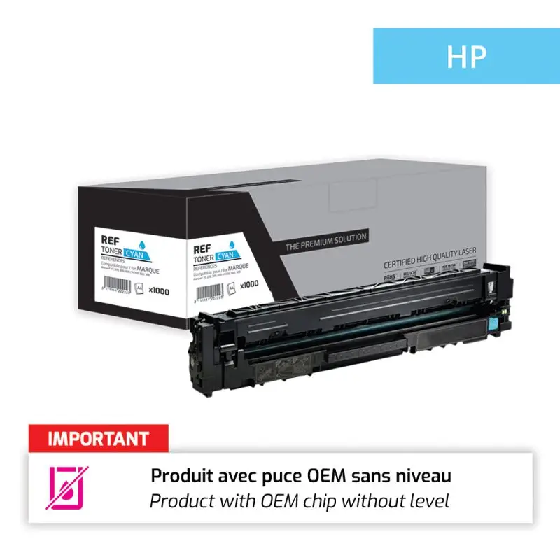 HP 216A Toner Cyan remanufacturé puce OEM équivalent à W2411A