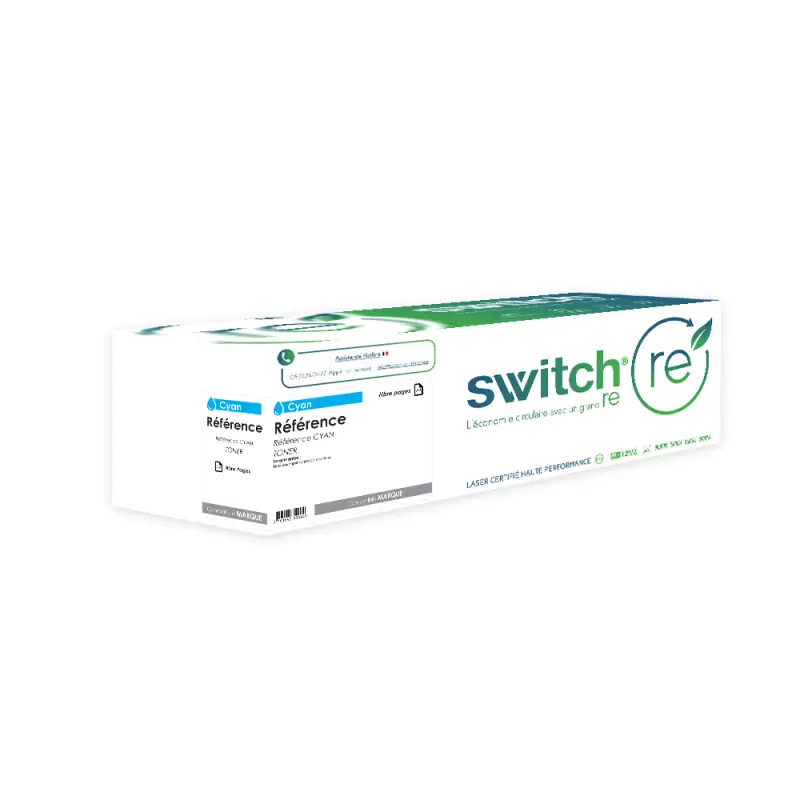 Canon 045H Toner Cyan remanufacturé équivalent à 1245C002 · Switch RE