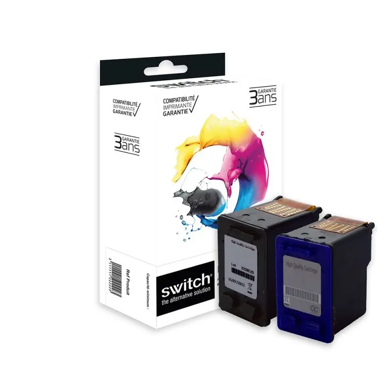 HP 56/57 Cartouche Pack 4 Couleurs remanufacturé équivalent à C6656AE, C6657AE · Switch