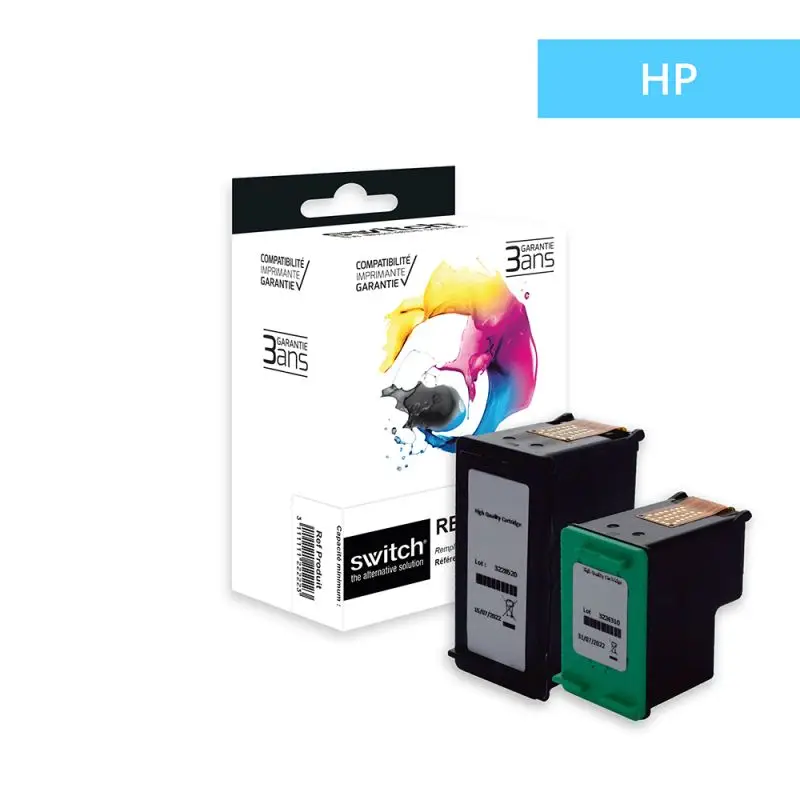 HP 339/344 Cartouche Pack 4 Couleurs remanufacturé équivalent à C8767EE, C9363EE · Switch
