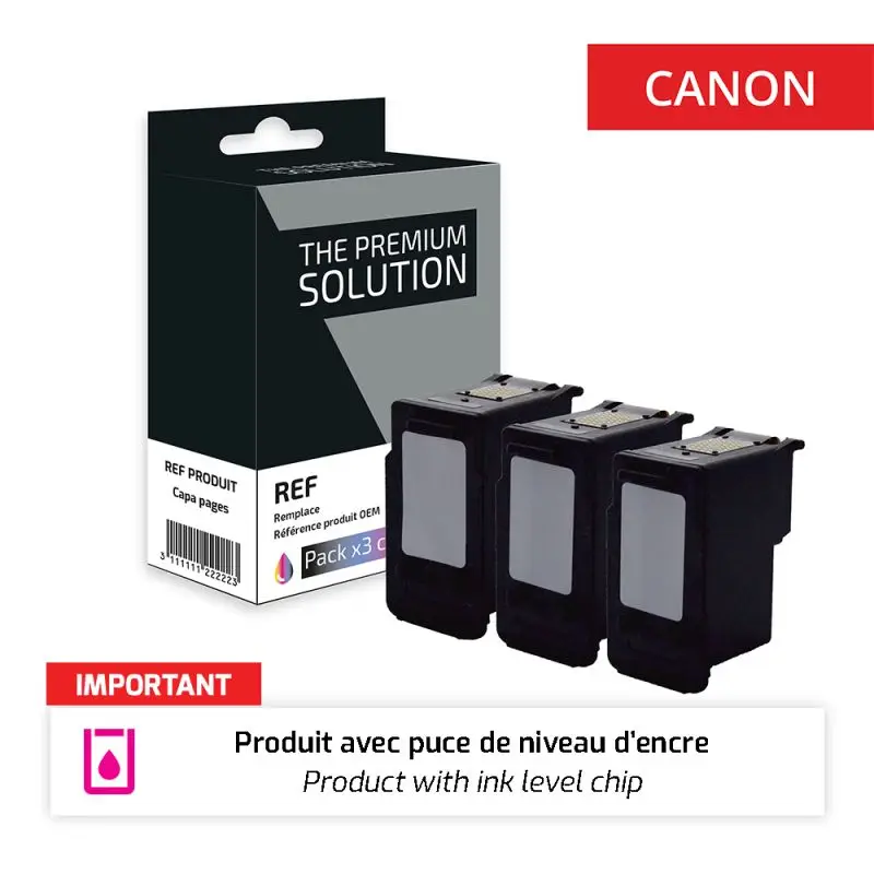 Canon 545XL/546XL Cartouche Pack 3 Couleurs remanufacturé équivalent à 545XL, 8286B001, 546XL