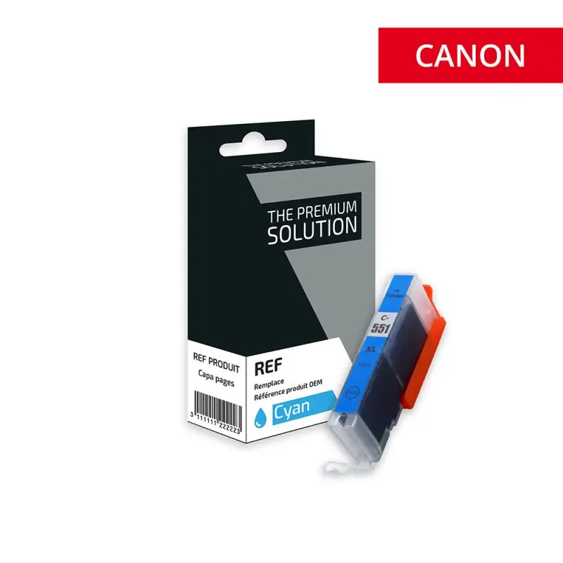 Canon 551XL Cartouche Cyan compatible équivalent à CLI551CXL, 6444B001