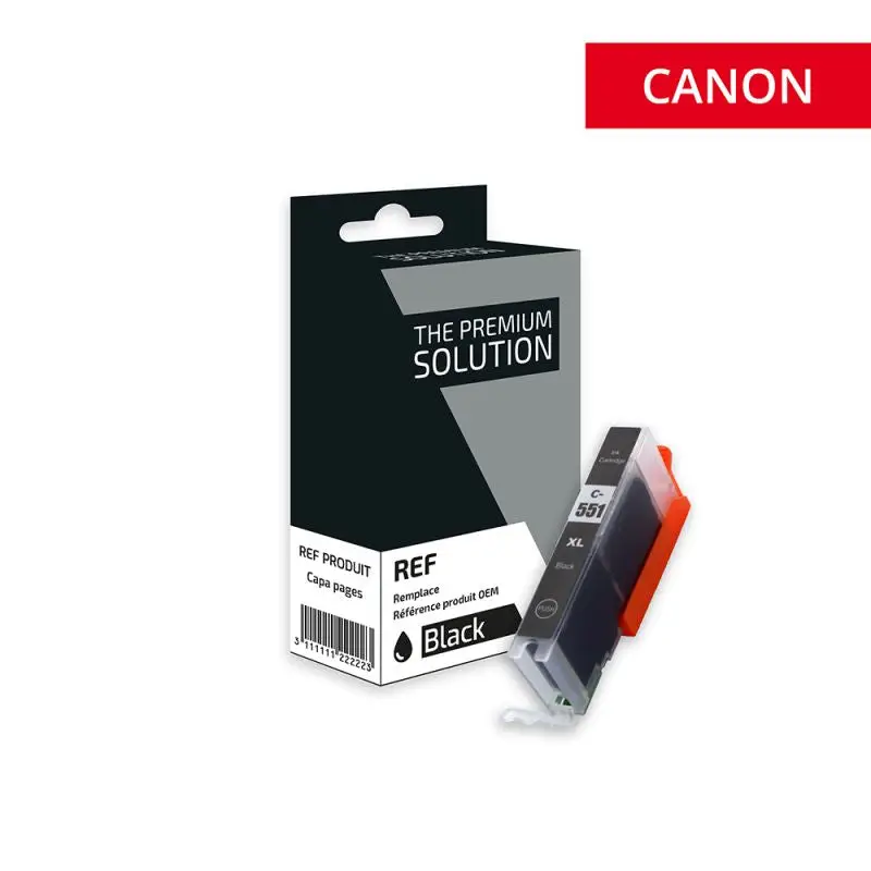 Canon 551XL Cartouche Noir compatible équivalent à CLI551BKXL, 6443B001