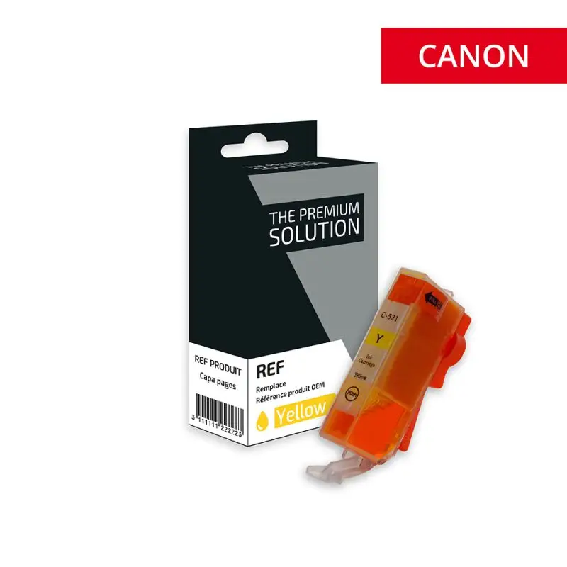 Canon 521 Cartouche Jaune compatible équivalent à CLI-521Y, 2936B001