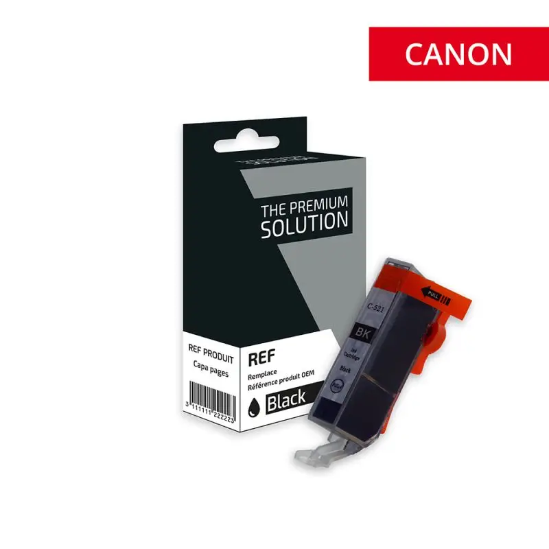 Canon 521 Cartouche Photo Noir compatible équivalent à CLI-521B, 2933B001