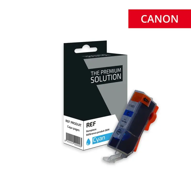 Canon 521 Cartouche Cyan compatible équivalent à CLI-521C, 2934B001