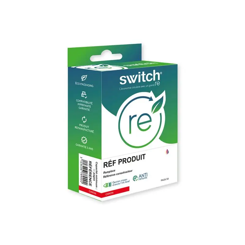 Canon 576XL Cartouche Tricolore remanufacturé équivalent à CL576XL, 5441C001 · Switch RE