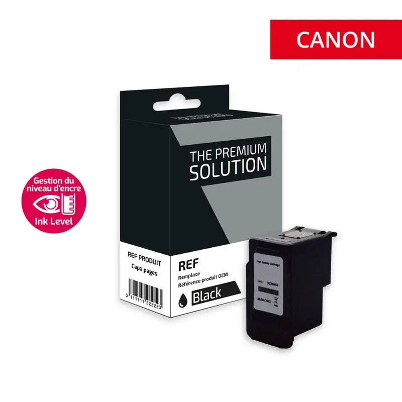 Canon 560XL Cartouche Noir remanufacturé équivalent à PG560XL, 3712C001 avec niveau d encre