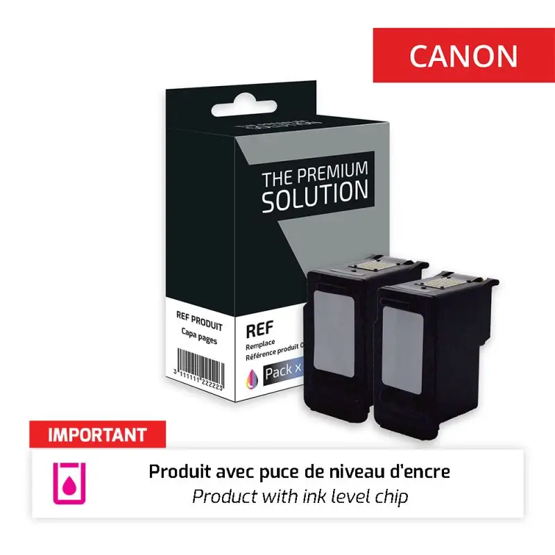 Canon 545XL Cartouche Noir remanufacturé équivalent à PG545XL, 8286B001