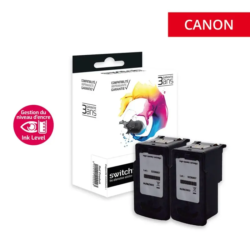 Canon 512/513 Cartouche Pack 4 Couleurs remanufacturé équivalent à PG512, CL513, 2969B001 avec niveau d encre