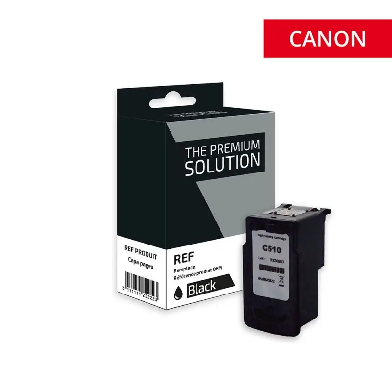 Canon 510 Cartouche Noir remanufacturé équivalent à PG510, 2970B001