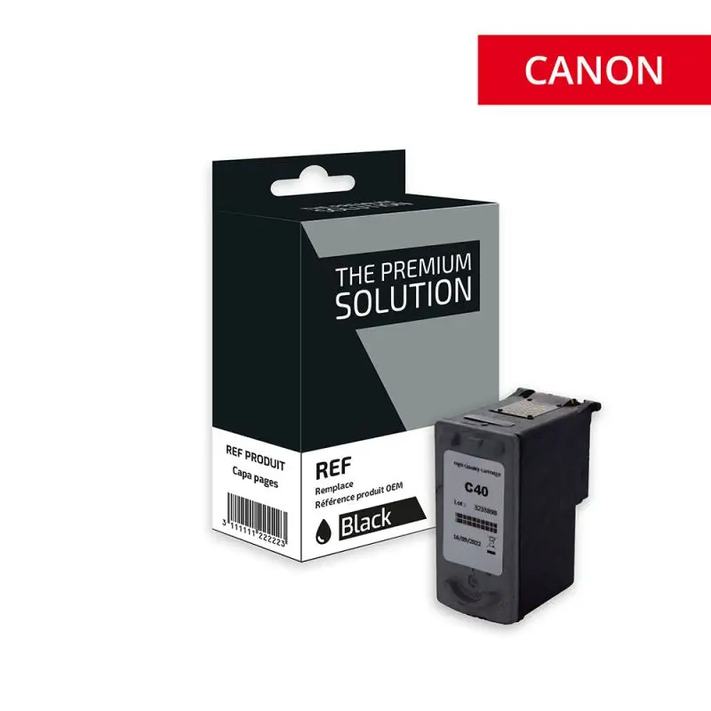 Canon 40 Cartouche Noir remanufacturé équivalent à PG40, 0615B001