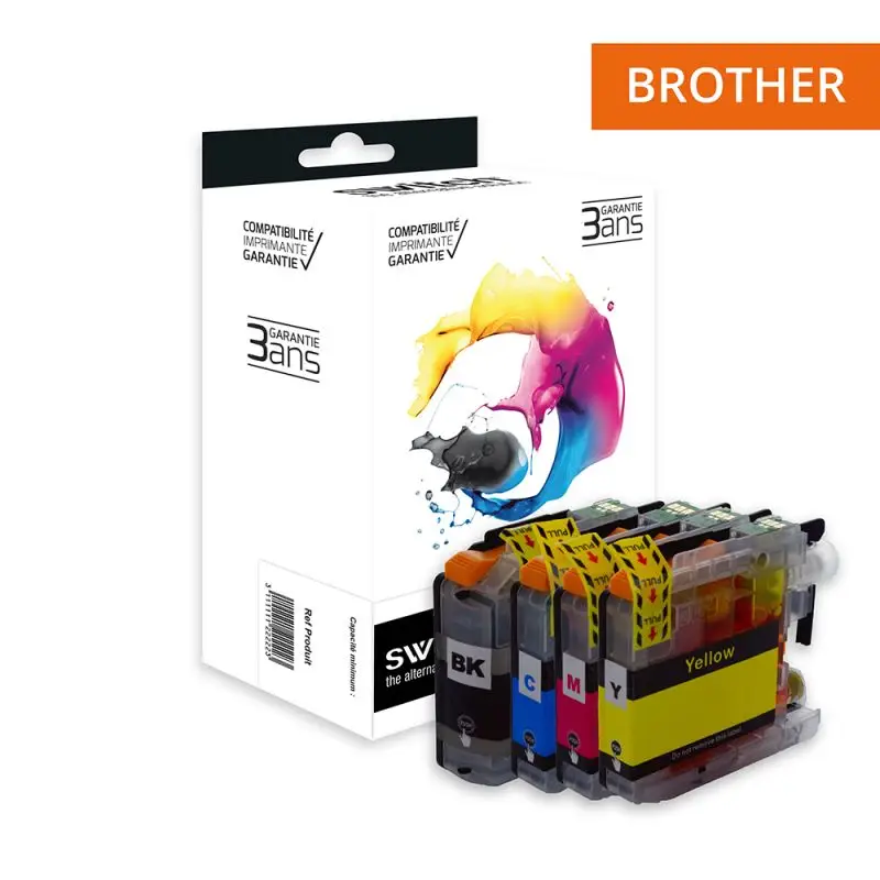 Brother 225/227 Cartouche Pack 4 Couleurs compatible équivalent à LC225, 227 · Switch