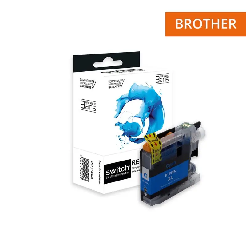 Brother 125 Cartouche Cyan compatible équivalent à LC125C · Switch
