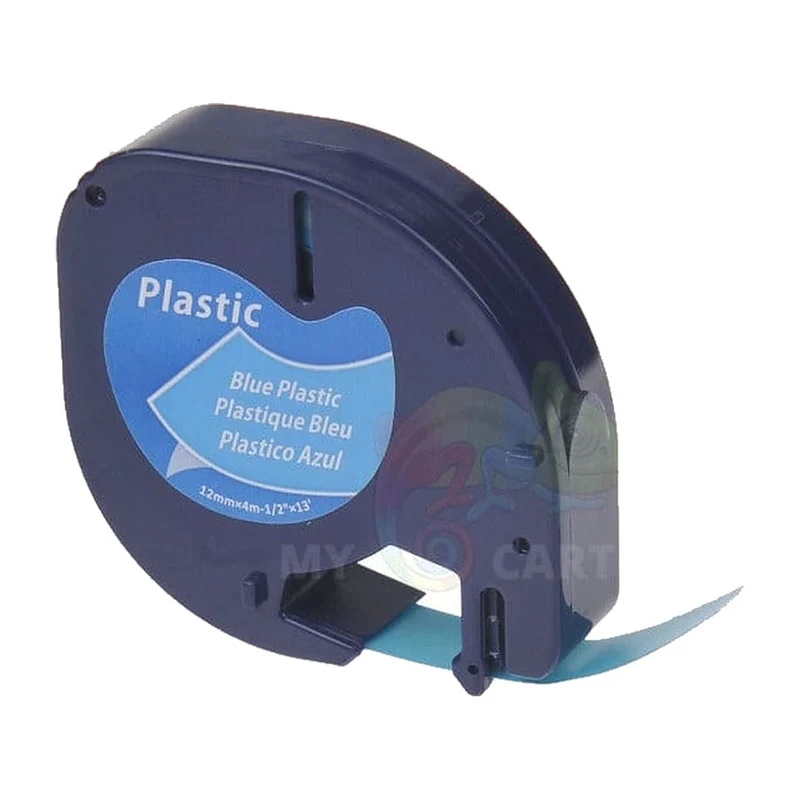 Ruban Étiquette Dymo S0721650 Bleu 12mm x 4m: LetraTag LT 100H, LT 100T