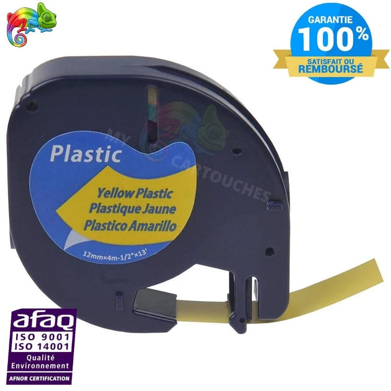 Ruban Étiquette Dymo S0721620 Jaune 12mm x 4m: LetraTag LT 100H, LT 100T