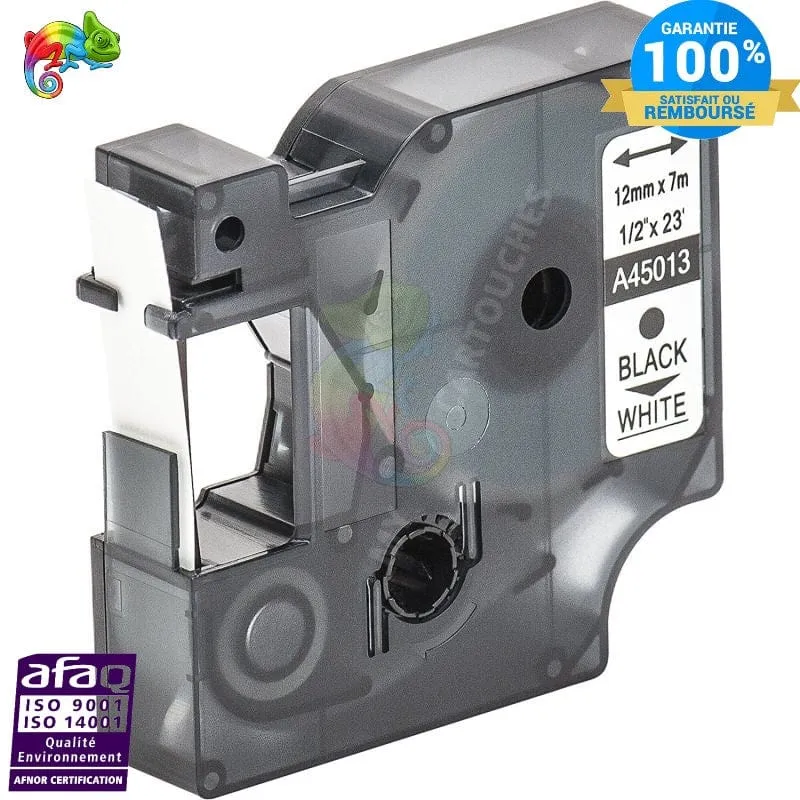 Ruban Étiquette Dymo S0720530 Blanc 12mm x 7m: Dymo D1, LabelWriter