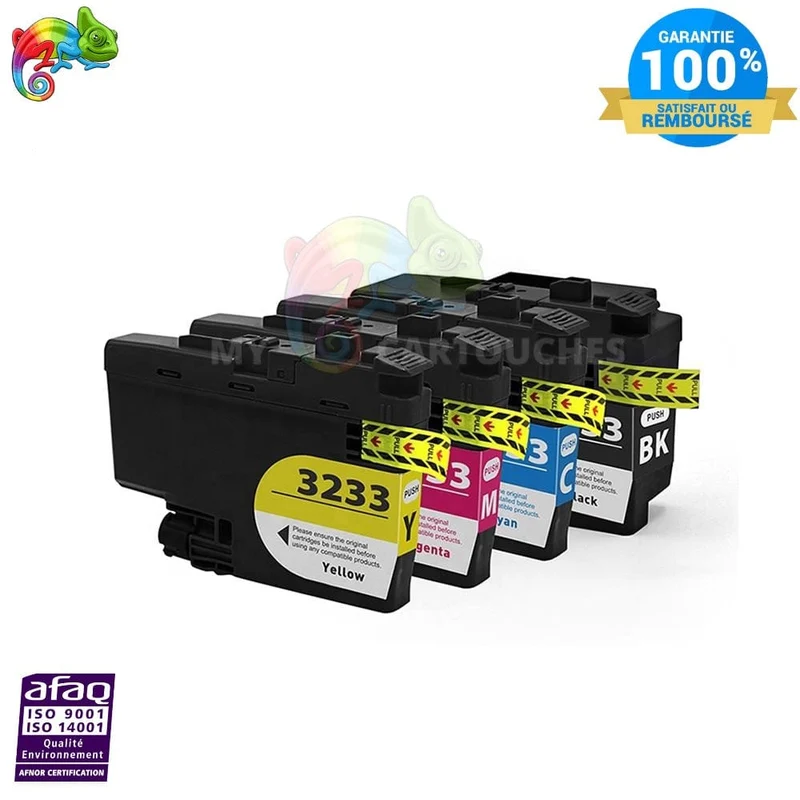 Pack 4 Cartouches Brother LC-3233 — DCP-J1100DW, MFC-J1300DW