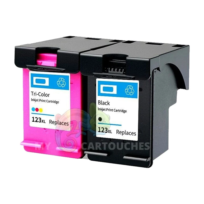 Pack 2 Cartouches HP 123 XL Noir + Couleur: DeskJet 2630, OfficeJet 3830, Envy