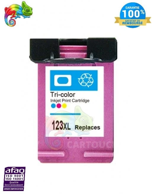 Cartouche HP 123 XL Couleur — DeskJet 2130, 2620, OfficeJet 3830