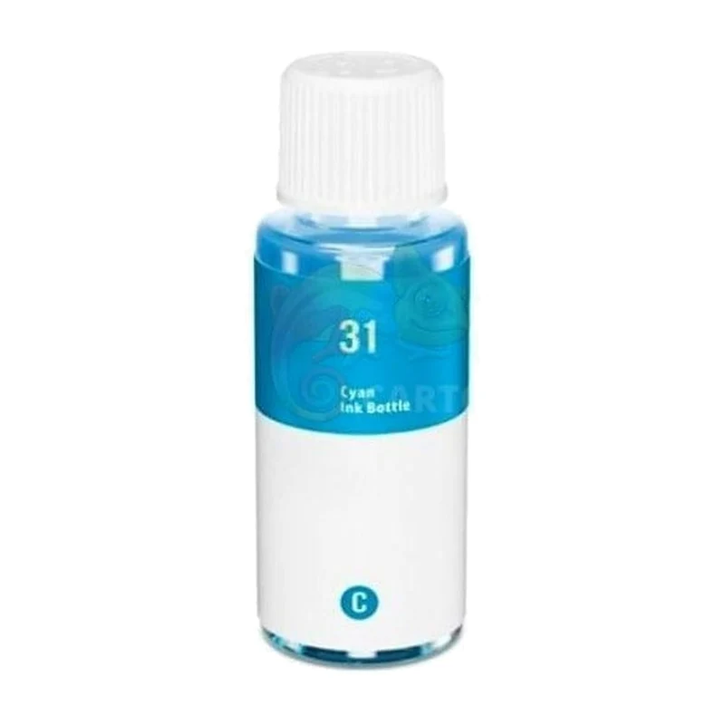 Flacon Encre HP 30/31/32 Cyan: Smart Tank 550, 570, 315