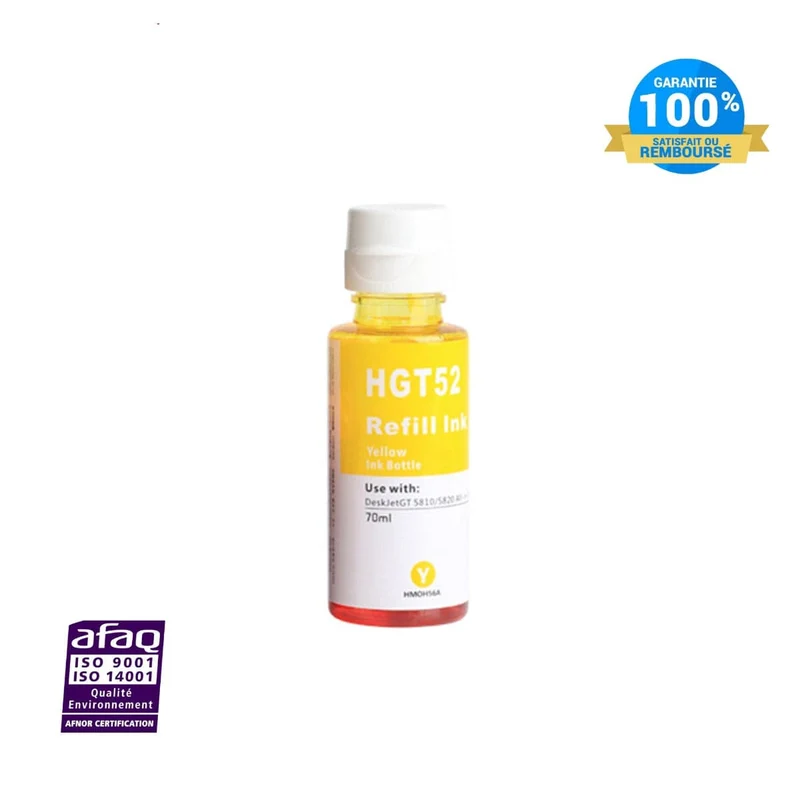 Flacon Encre HP 51/52/53 Jaune: Ink Tank 310, 315, 410
