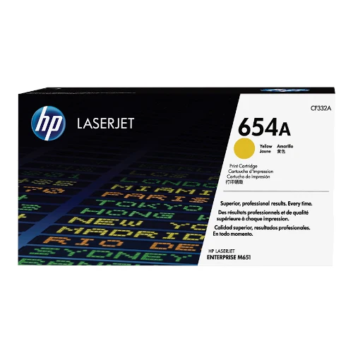 Cartouche de toner d'origine HP 654A jaune - CF332A