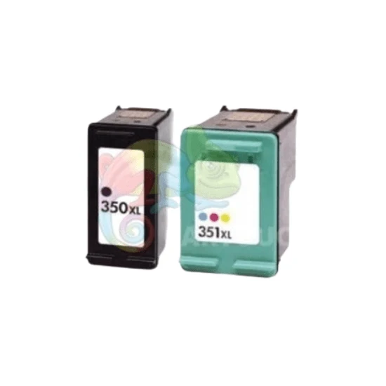 Pack 2 Cartouches HP 350 XL Noir + 351 XL Couleur: DeskJet D4260, PhotoSmart C5280