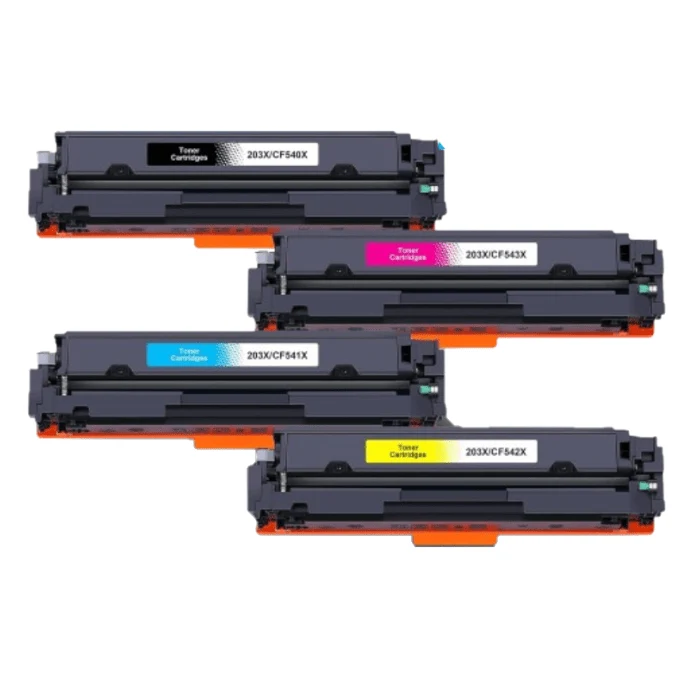 Pack 4 Toners HP 203X Noir Cyan Magenta Jaune — Color LaserJet Pro M254dw, M281fdw