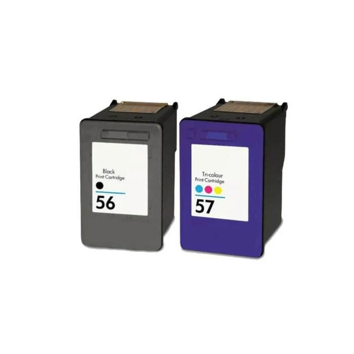 Pack 2 Cartouches HP 56 Noir + HP 57 Couleur — DeskJet 5150, 5550, OfficeJet 6110