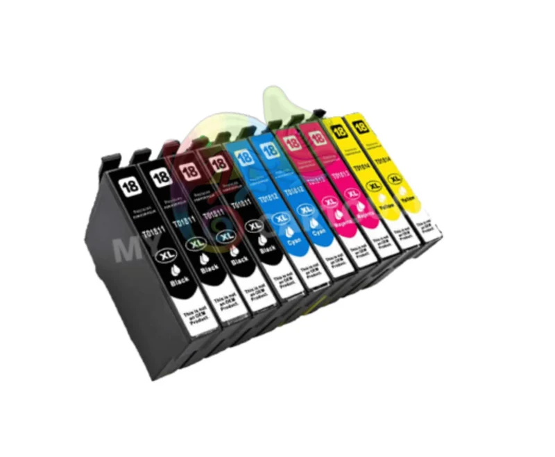 Pack 10 Cartouches Epson 18 XL Pâquerette Noir Cyan Magenta Jaune — Expression Home XP-215, XP-315