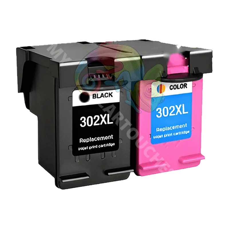 Pack 2 Cartouches HP 302 XL Noir + Couleur: DeskJet 2130, Envy 4520, OfficeJet 3830