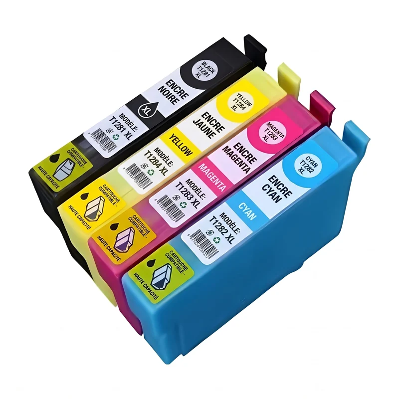 Pack 4 Cartouches Epson T1285 Noir Cyan Magenta Jaune — Stylus SX125, SX130