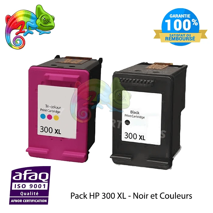 Pack 2 Cartouches HP 300 XL Noir + Couleur: DeskJet F4280, Envy 100, PhotoSmart C4780