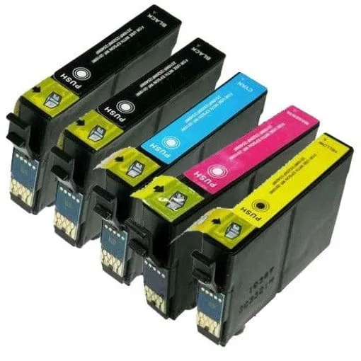 Pack 5 Cartouches Epson T0615 (Ours) 2× Noir + 3 Couleurs — Stylus D68, DX3800